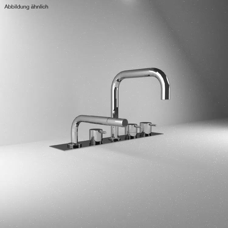 vola BK15A Wannen-Thermostat mit Brause für Fliesenbank, Ausladung:200mm, Hebel:25mm, chrom-BK15A-16