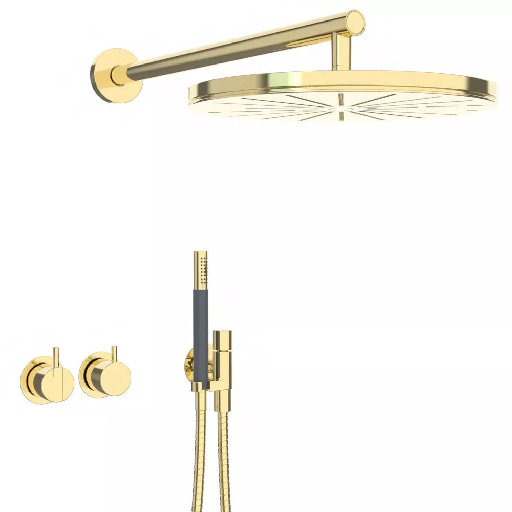 vola 2471-061 Unterputz-Brause-Einhebelmischer mit 2-Wege-Umstellung, Wand-Regenbrause 060, Hebel: 25mm, inklusive Einbauteil, messing poliert - 2471-061-19 vola 2471-061 Unterputz-Brause-Einhebelmischer mit 2-Wege-Umstellung, Wand-Regenbrause 060, Hebel: 25mm, inklusive Einbauteil, messing poliert - 2471-061-19