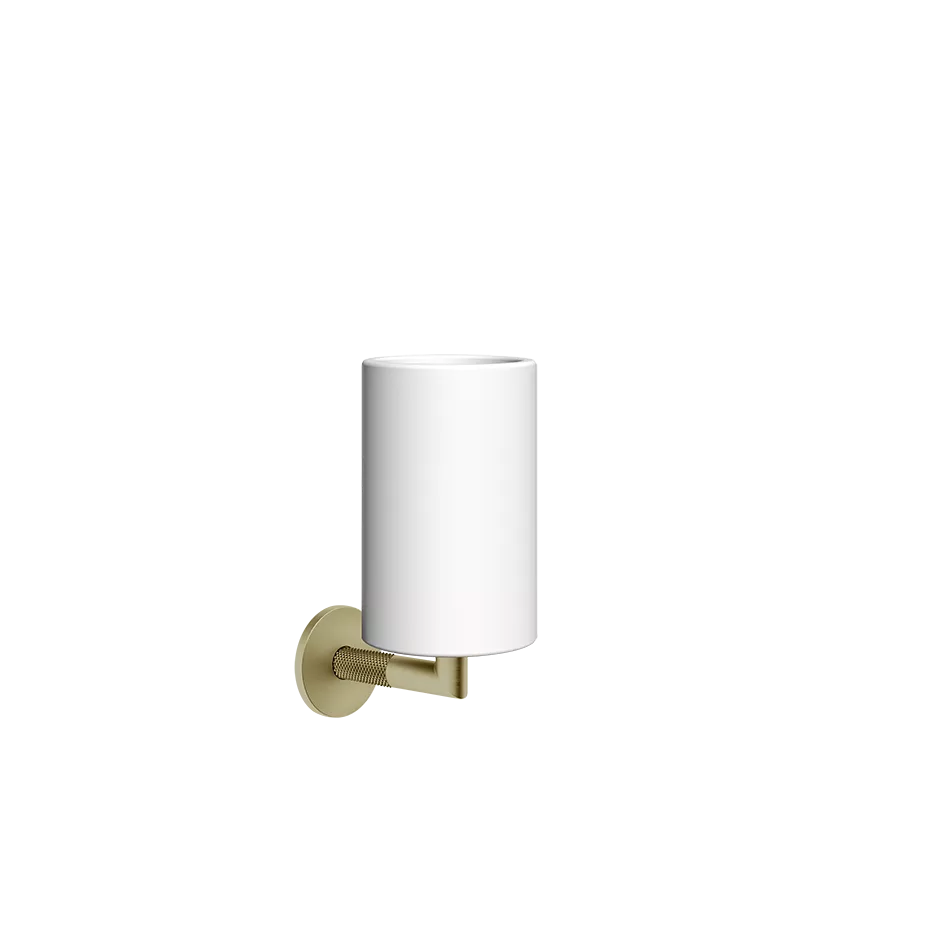 Gessi ANELLO Becherhalter zur Wandmontage, mit weißem Becher, messing gebürstet PVD - 63707727 Gessi ANELLO Becherhalter zur Wandmontage, mit weißem Becher, messing gebürstet PVD - 63707727