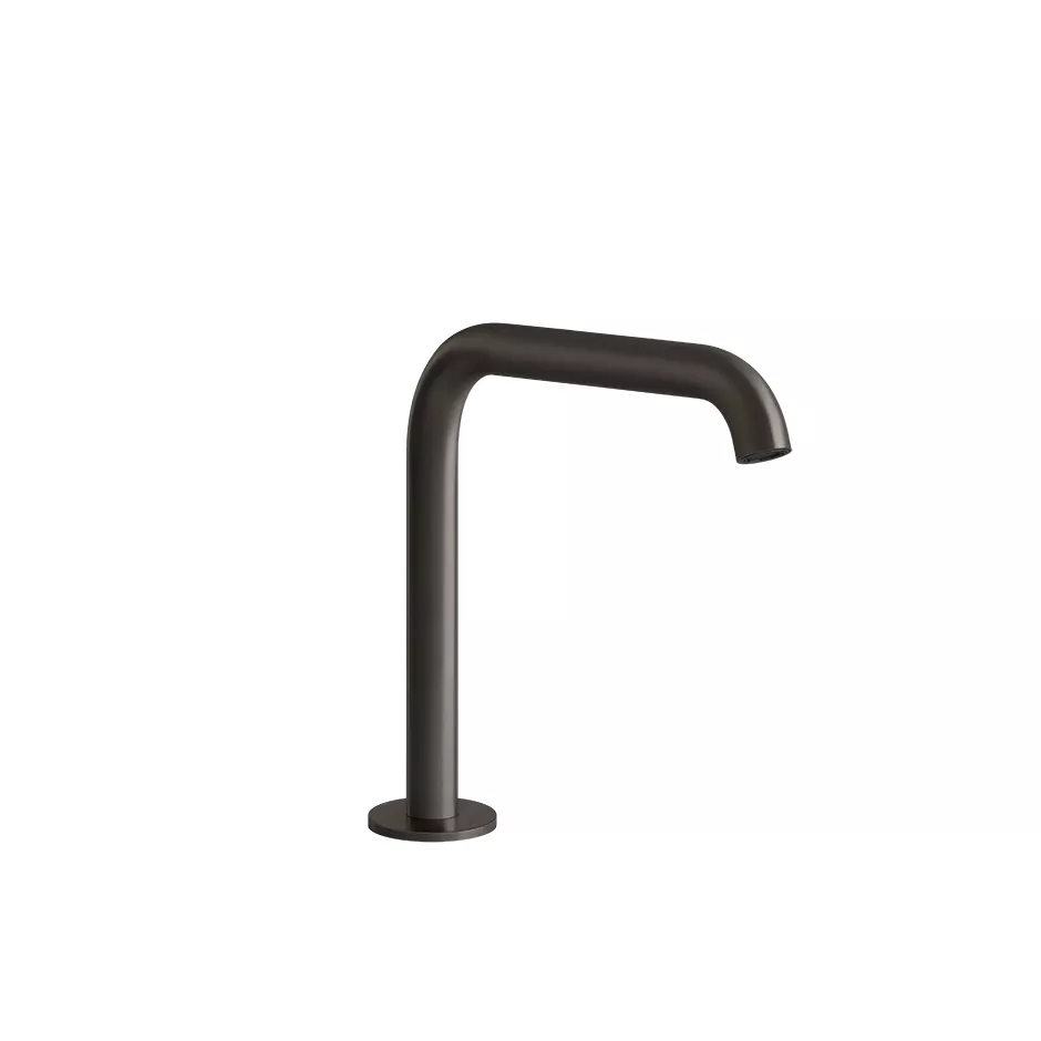 Gessi 316 Waschtisch-Auslauf zur Tischmontage für separaten Einhebelmischer oder Sensor, Ausladung: 156mm, Höhe 160mm, 1/2 Anschluss, metall schwarz gebürstet PVD - 54091707