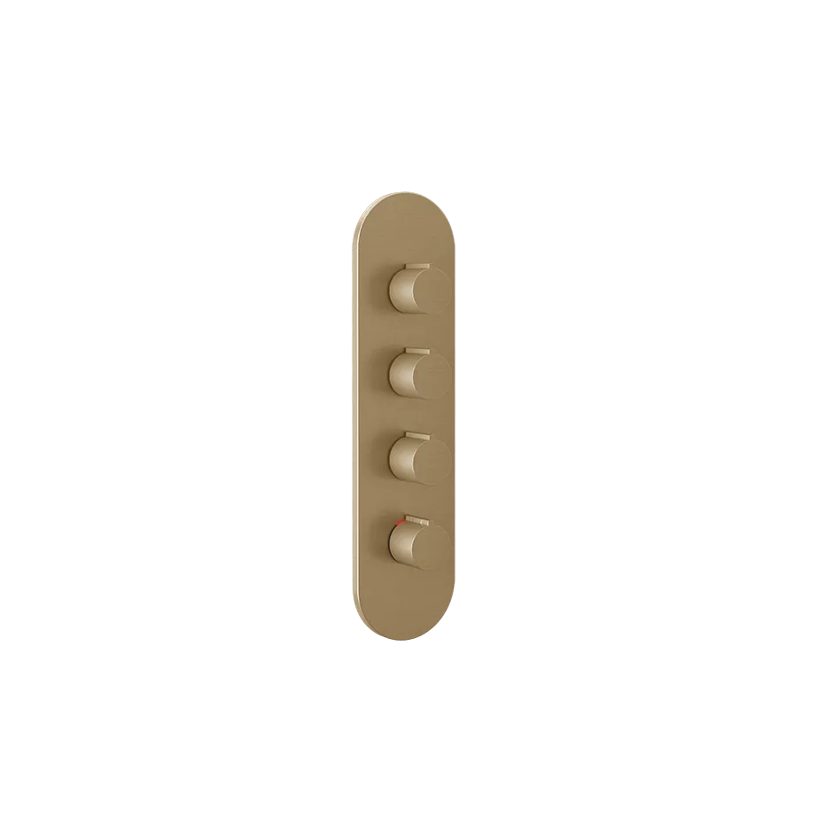 Gessi ANELLO Außenteil für Hochleistungsthermostat zur Wandmontage, 3-Wege, mit Abdeckplatte, Rückflussverhinderer und Wassermengenregulierung, warmes bronze gebürstet PVD - 43066726 Gessi ANELLO Außenteil für Hochleistungsthermostat zur Wandmontage, 3-Wege, mit Abdeckplatte, Rückflussverhinderer und Wassermengenregulierung, warmes bronze gebürstet PVD - 43066726