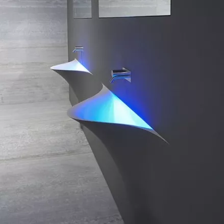 antoniolupi SILENZIO L Wandeinbaubecken, 177,4x47,6x91,5cm, mit LED-Beleuchtung, weiß matt-SILENZIOL