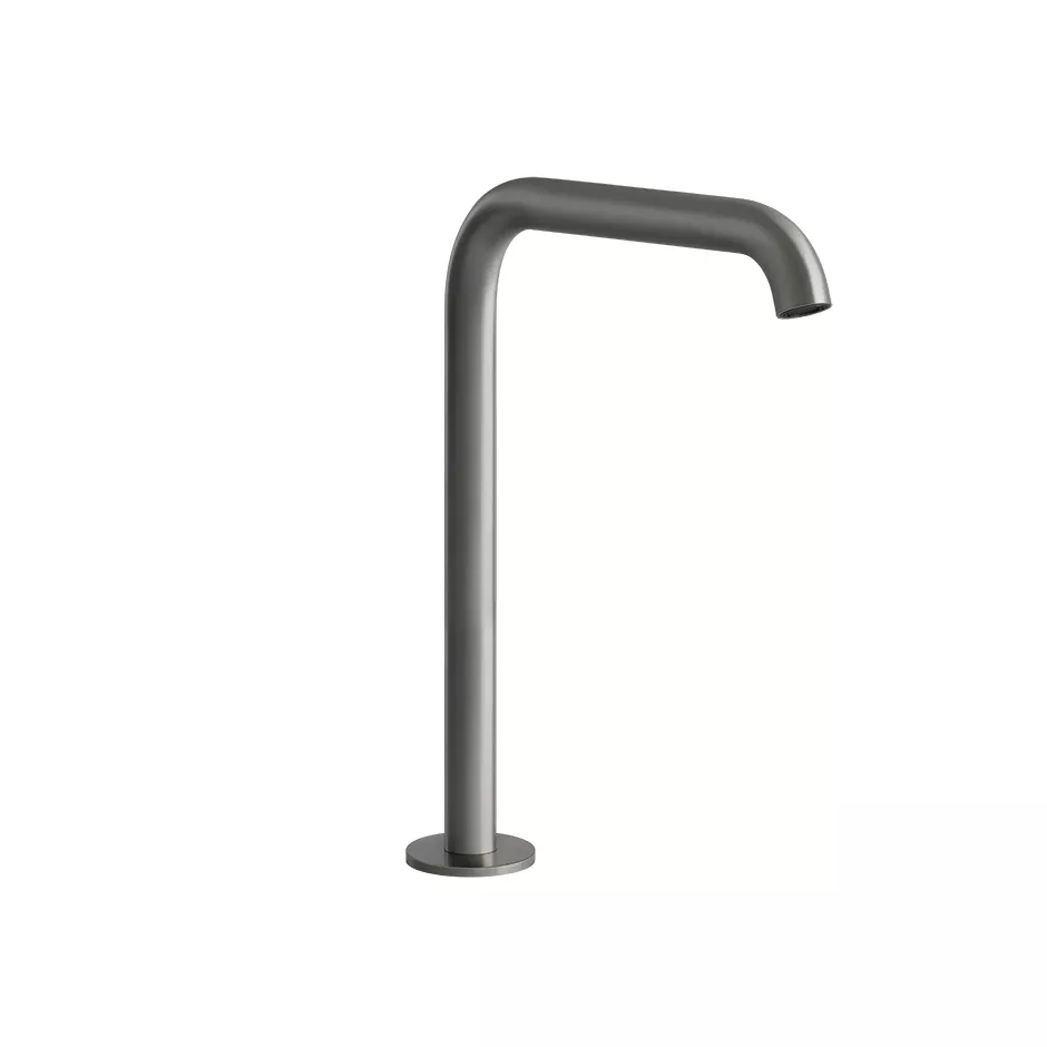 Gessi 316 Waschtisch-Auslauf zur Tischmontage für separaten Einhebelmischer oder Sensor, Ausladung: 156mm, Höhe 228mm, 1/2 Anschluss, edelstahl matt gebürstet - 54093239