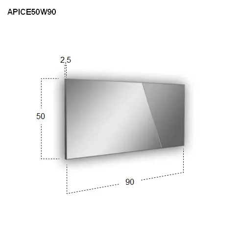 antoniolupi APICE rechteckiger LED-Spiegel, H:50cm, B:90cm, Lichtfarbe:3000K, warmweiß-APICE50W90_3000