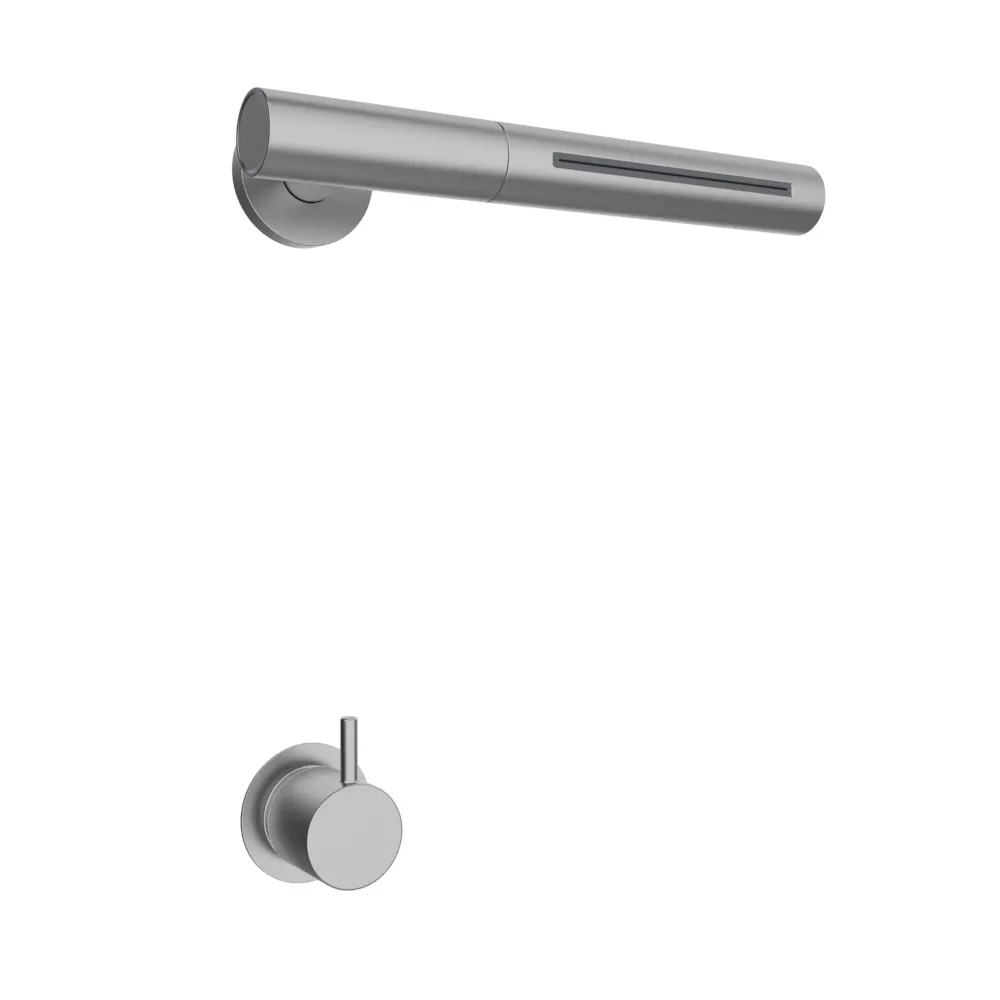 vola Combi-31 Absperrventil 3/4” und Schwallauslauf, Hebel:25mm, chrom matt-Combi-31-20 vola Combi-31 Absperrventil 3/4” und Schwallauslauf, Hebel:25mm, chrom matt-Combi-31-20