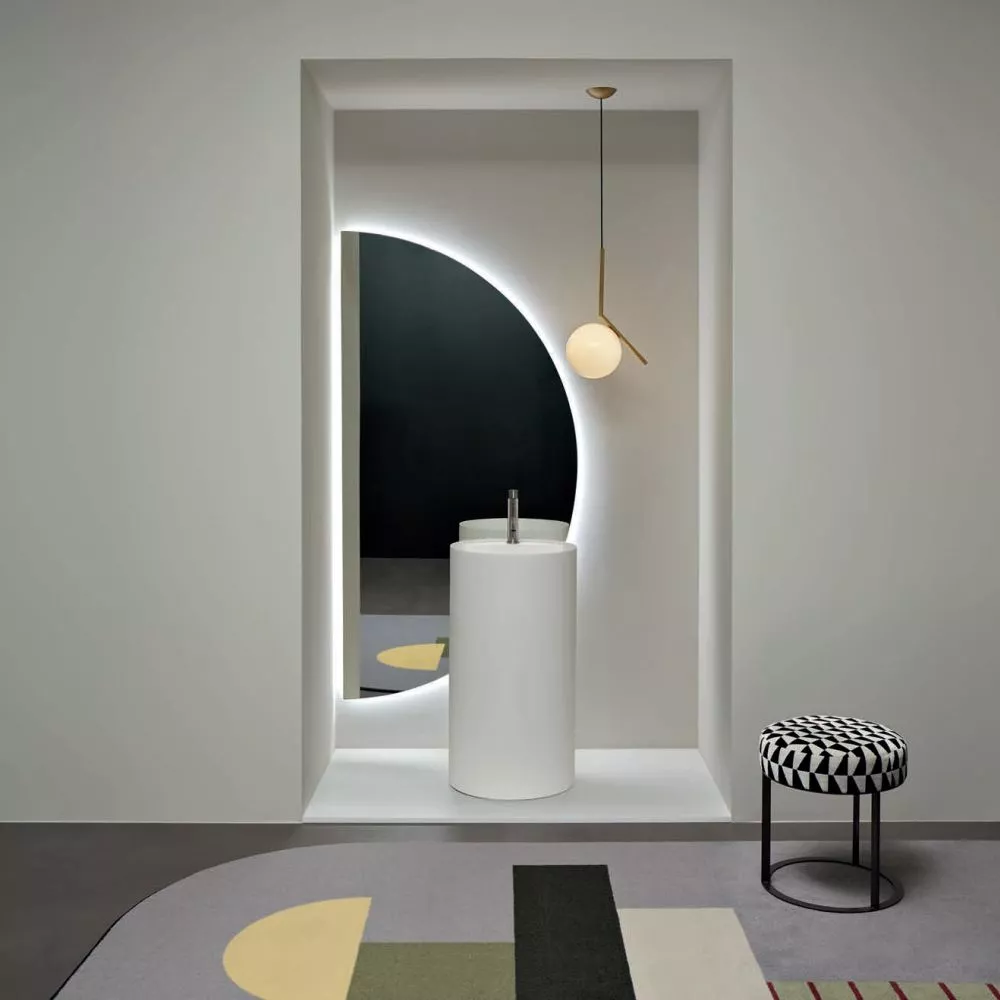 antoniolupi SPICCHIO halbrunder LED-Spiegel, H:108cm, B:54cm, Lichtfarbe: 4000K, neutralweiß-SPICCHIO108W-4000-SX