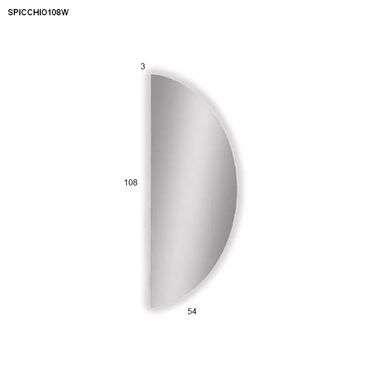 antoniolupi SPICCHIO halbrunder LED-Spiegel, H:108cm, B:54cm, Lichtfarbe: 4000K, neutralweiß-SPICCHIO108W-4000-SX