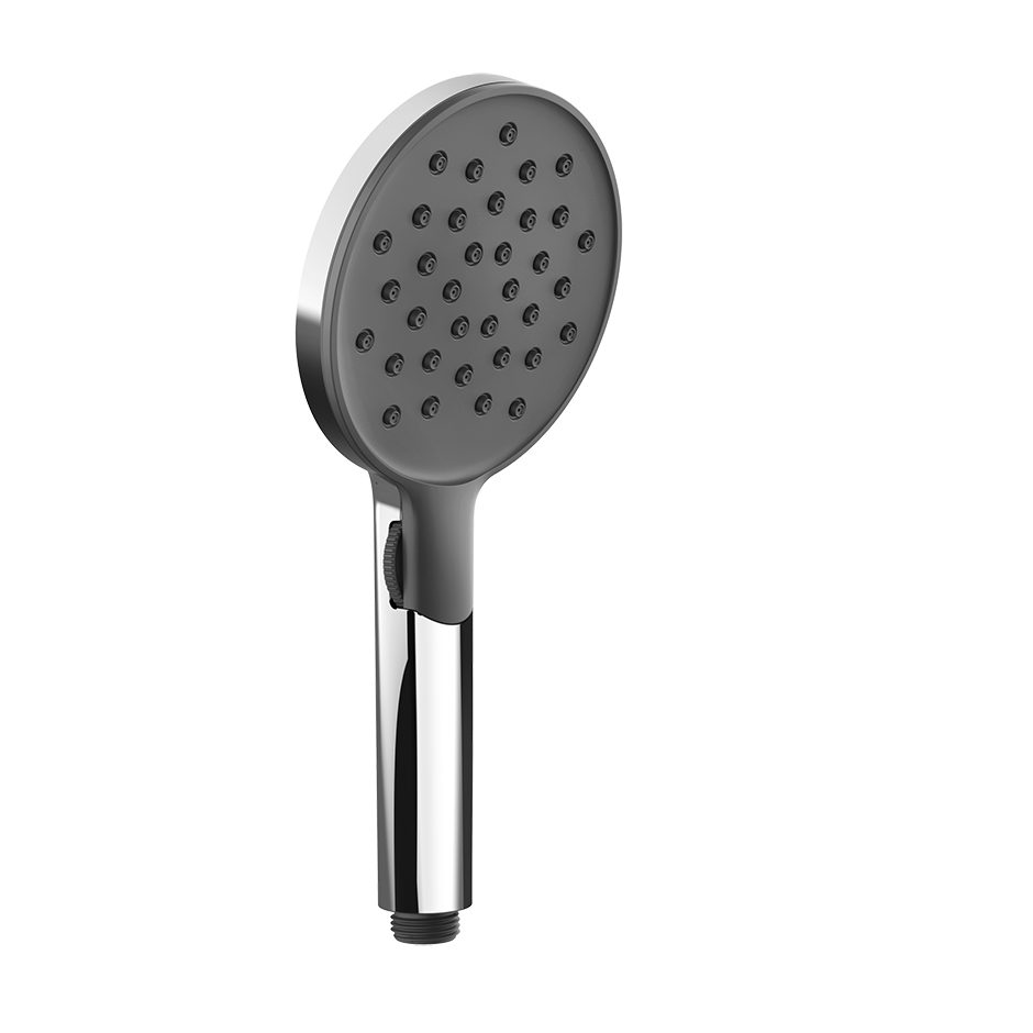 Gessi Antikalk-Handbrause mit Dreh-Wahlschalter, Durchmesser: 120mm, 2-Strahl, Funktion: Regen und Nebel, mit schwarzem Einsatz, bei 3 bar Druck ca. 9 l/min, chrom - 47350031