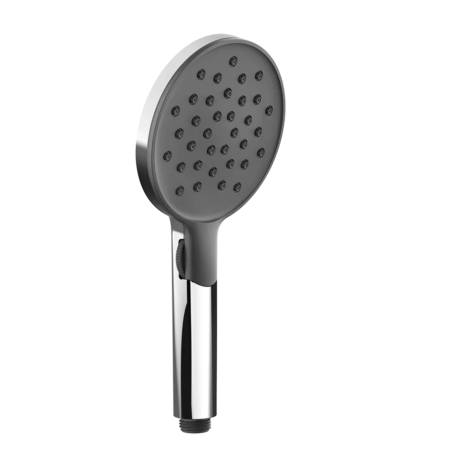 Gessi Antikalk-Handbrause mit Dreh-Wahlschalter, Durchmesser: 120mm, 2-Strahl, Funktion: Regen und Nebel, mit schwarzem Einsatz, bei 3 bar Druck ca. 9 l/min, chrom - 47350031