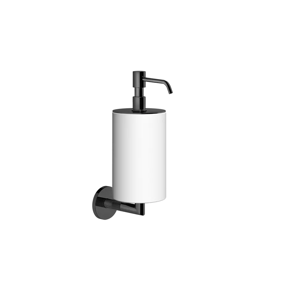 Gessi ANELLO Seifenspender zur Wandmontage, mit weißem Behälter, metall schwarz PVD - 63713706