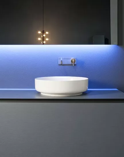 antoniolupi BOLOMOOD rundes Aufsatzbecken aus Flumood®, Durchmesser: 45cm, innen weiß matt, außen lackiert nach antoniolupi Farbkarte-BOLOMOOD45-5-DIV