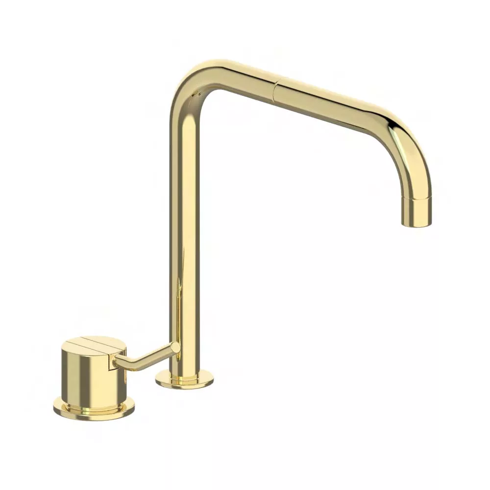 vola 590M Einhebelmischer ohne Ablaufgarnitur, Ausladung:200mm, Hebel:60mm, messing poliert-590M-19