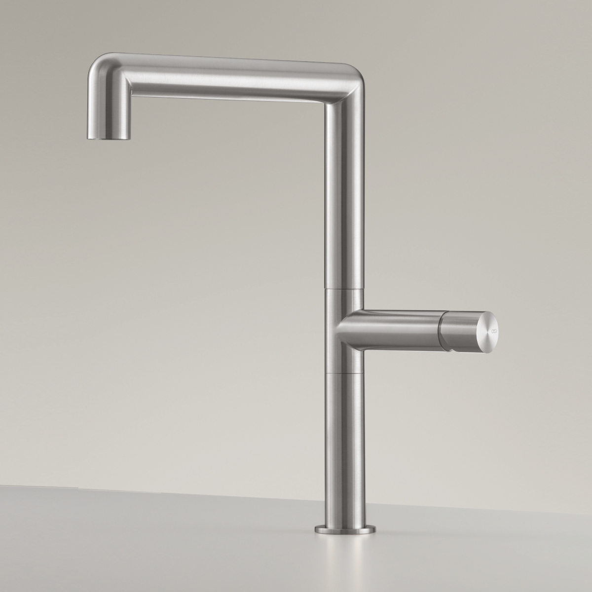 ceadesign CARTESIO Waschtisch-Eingriffmischer mit schwenkbarem Auslauf, Ausladung: 225mm, edelstahl satiniert-CAR01S