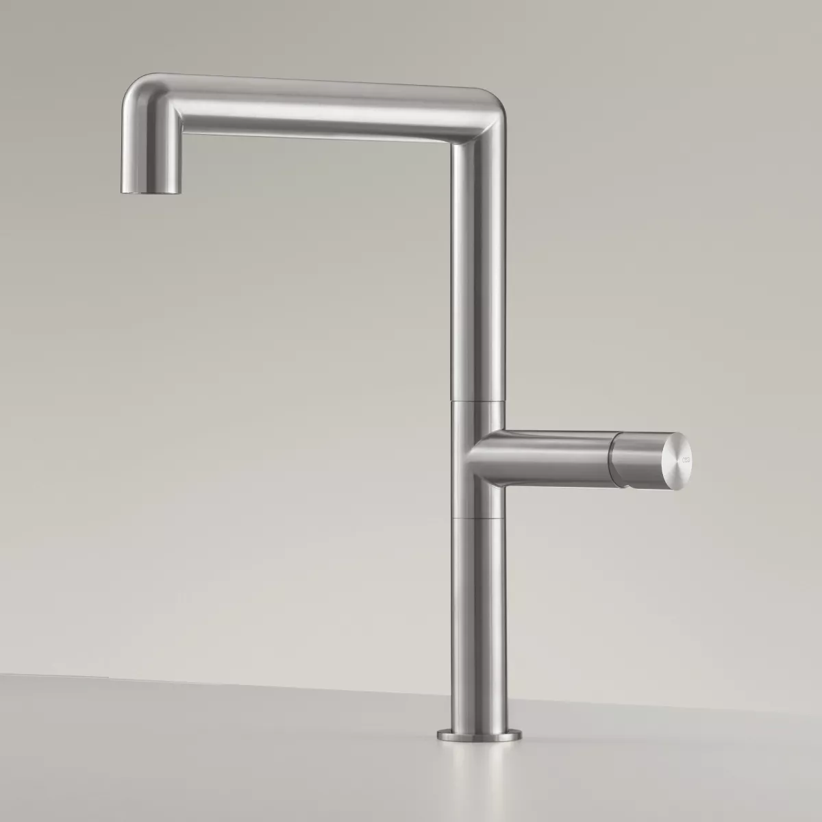 ceadesign CARTESIO Waschtisch-Eingriffmischer mit schwenkbarem Auslauf, Ausladung: 225mm, edelstahl satiniert-CAR01S