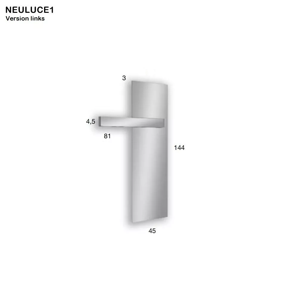 antoniolupi NEULUCE rechteckiger Spiegel mit LUCENTE-Leuchte, Breite: 45cm, Höhe: 144cm, Version links, Lichtfarbe: 4000K, neutralweiß-NEULUCE1-SX-4000