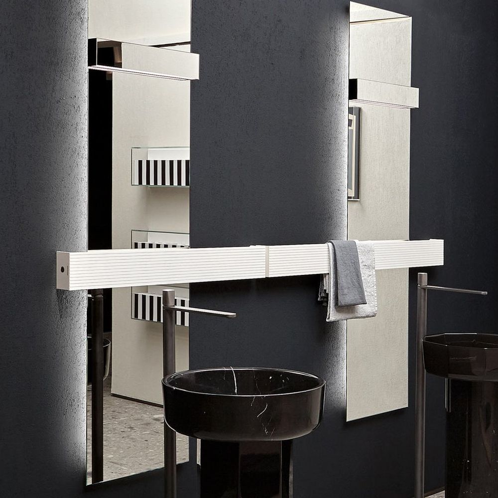 antoniolupi STECCA Design-Handtuchwärmer, Elektroversion, B:60cm, weiß matt-STECCA60