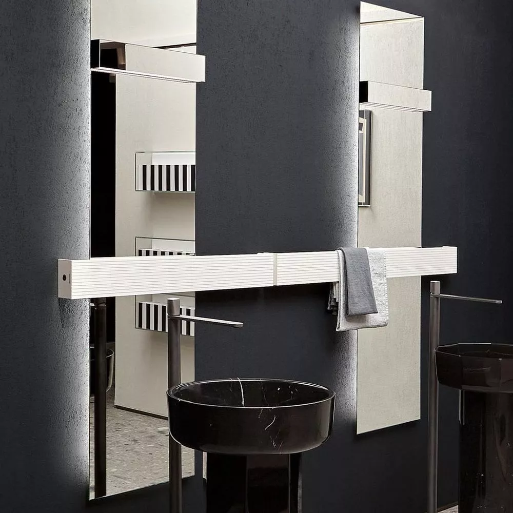 antoniolupi STECCA Design-Handtuchwärmer, Elektroversion, B:60cm, weiß matt-STECCA60