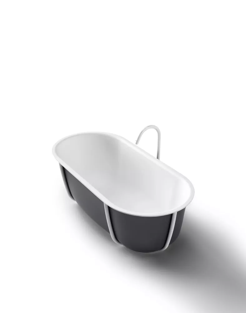 Agape CUNA freistehende Badewanne aus Solid Surface, Breite: 165,5cm, Tiefe: 78,5cm, Höhe: 52cm, inklusive Ablaufgarnitur, Gestell aus rostfreiem Stahl in weiß matt, Wanneninnenraum weiß matt, außen dunkelgrau - AVAS1079ZGZ Agape CUNA freistehende Badewanne aus Solid Surface, Breite: 165,5cm, Tiefe: 78,5cm, Höhe: 52cm, inklusive Ablaufgarnitur, Gestell aus rostfreiem Stahl in weiß matt, Wanneninnenraum weiß matt, außen dunkelgrau - AVAS1079ZGZ