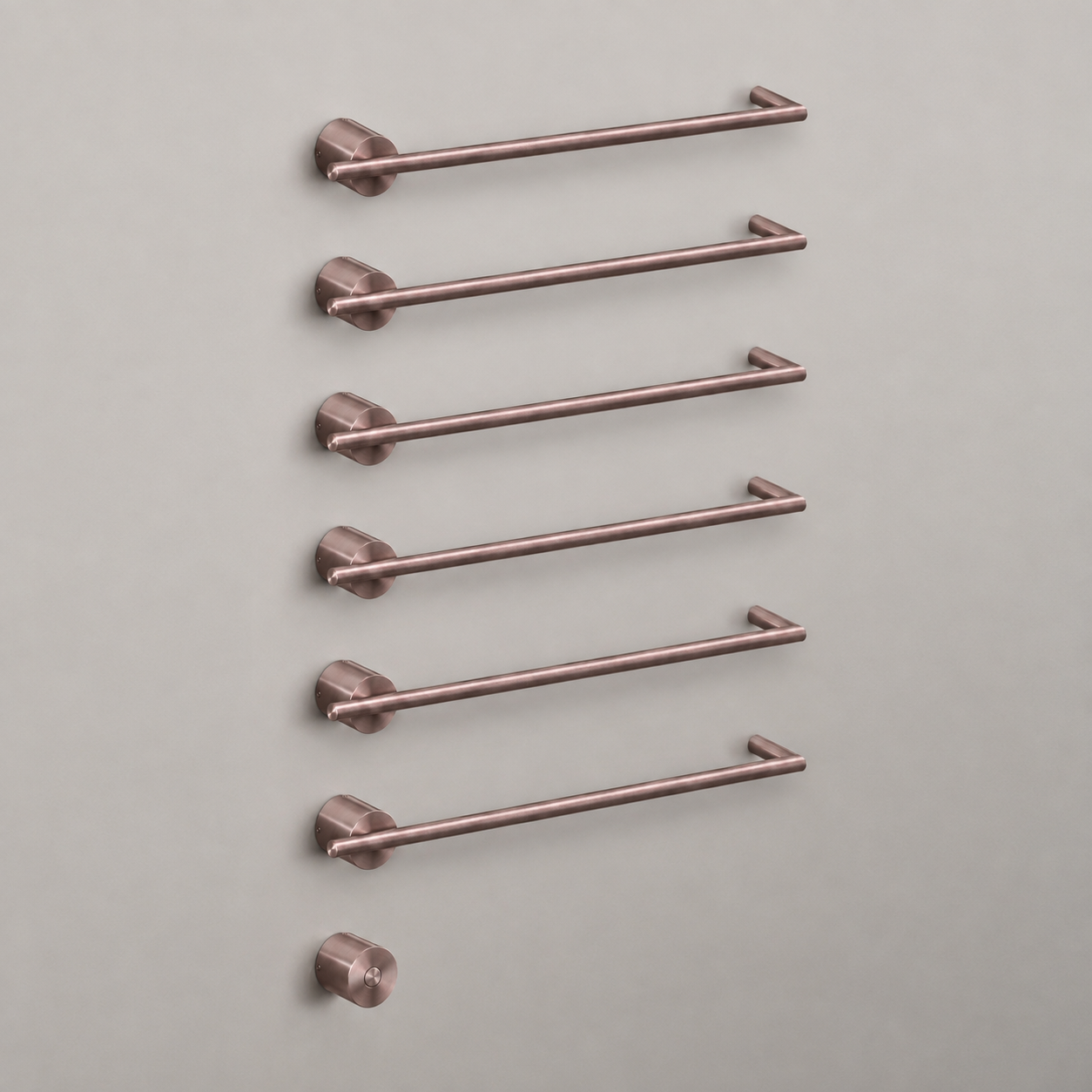 cea EQUILIBRIO elektrischer Handtuchwärmer mit 6 horizontalen Heizstäben mit Power-Taste, bronze satiniert - EQB16ZS