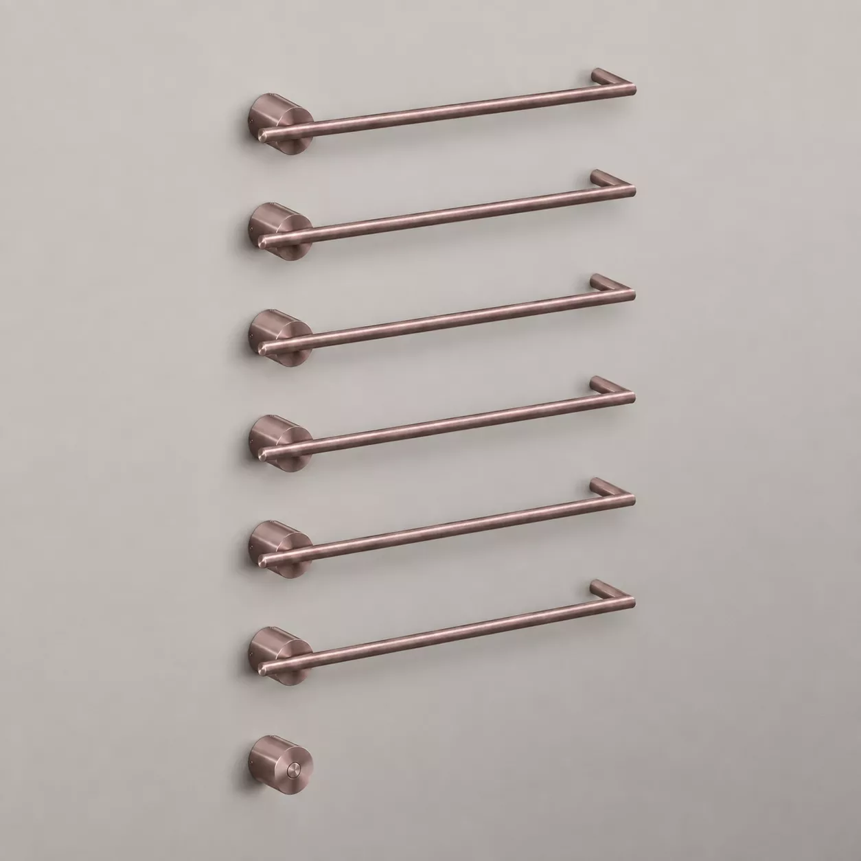 cea EQUILIBRIO elektrischer Handtuchwärmer mit 6 horizontalen Heizstäben mit Power-Taste, bronze satiniert - EQB16ZS cea EQUILIBRIO elektrischer Handtuchwärmer mit 6 horizontalen Heizstäben mit Power-Taste, bronze satiniert - EQB16ZS