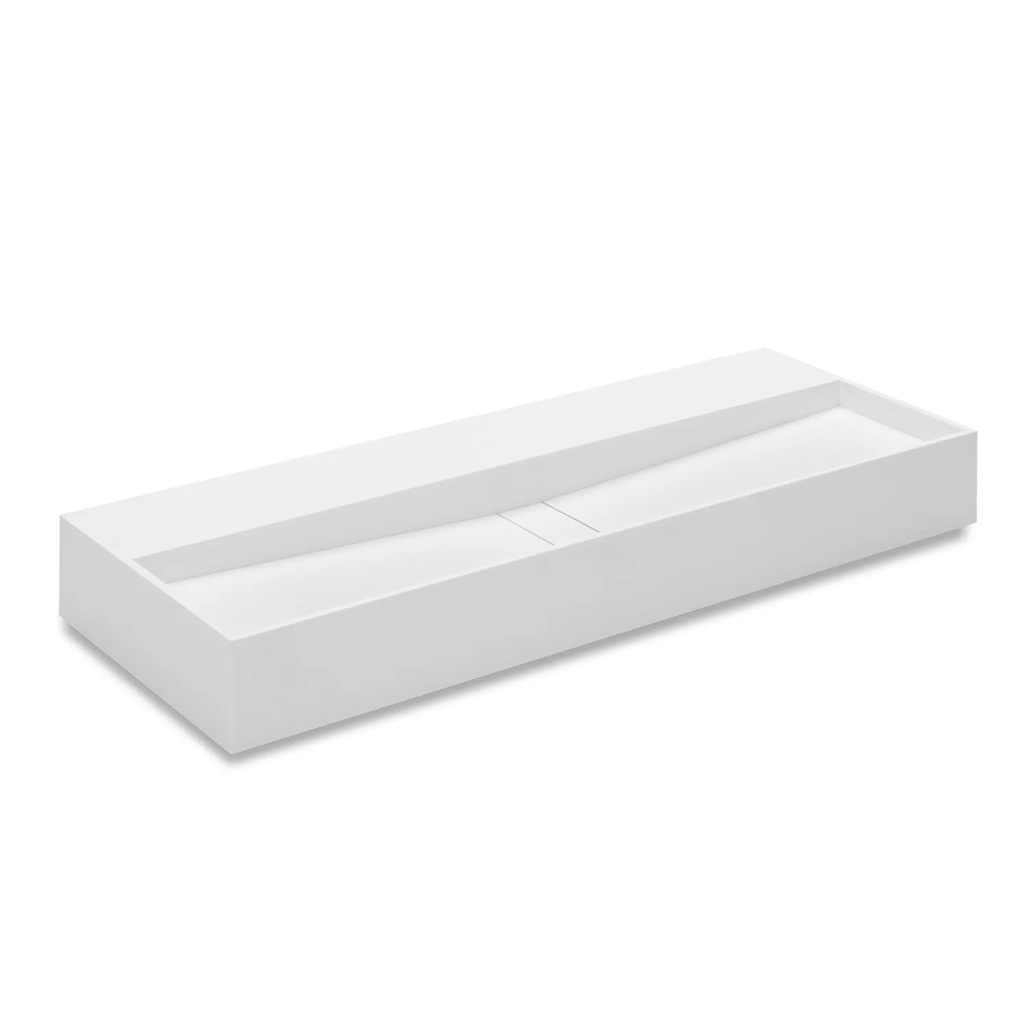 cosmic COMPACT Doppelwaschbecken, 120x50x15cm, ohne Hahnloch, weiß matt-WJC739L2200500