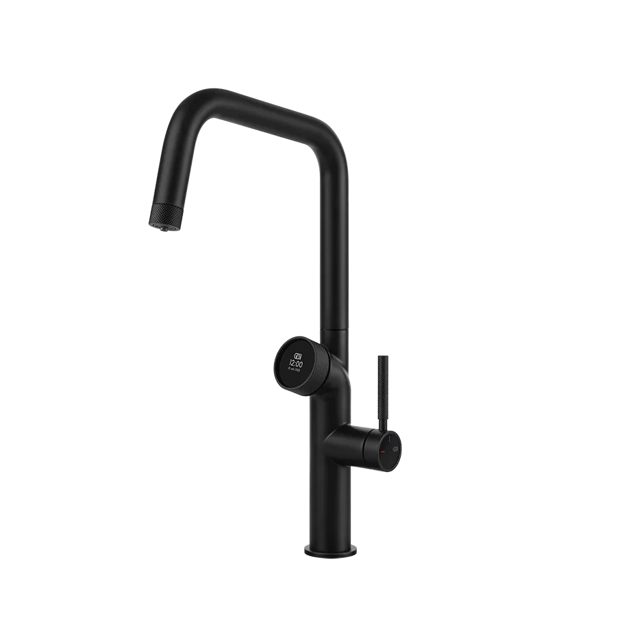 Gessi VITA GESSI Multifunktionsspender mit digitalem Wahlschalter und Einhebelmischer mit schwenkbarem Auslauf, zu kombinieren mit Kühleinheit 60802 und/oder Heißwassereinheit 60806, schwarz matt - 60721299