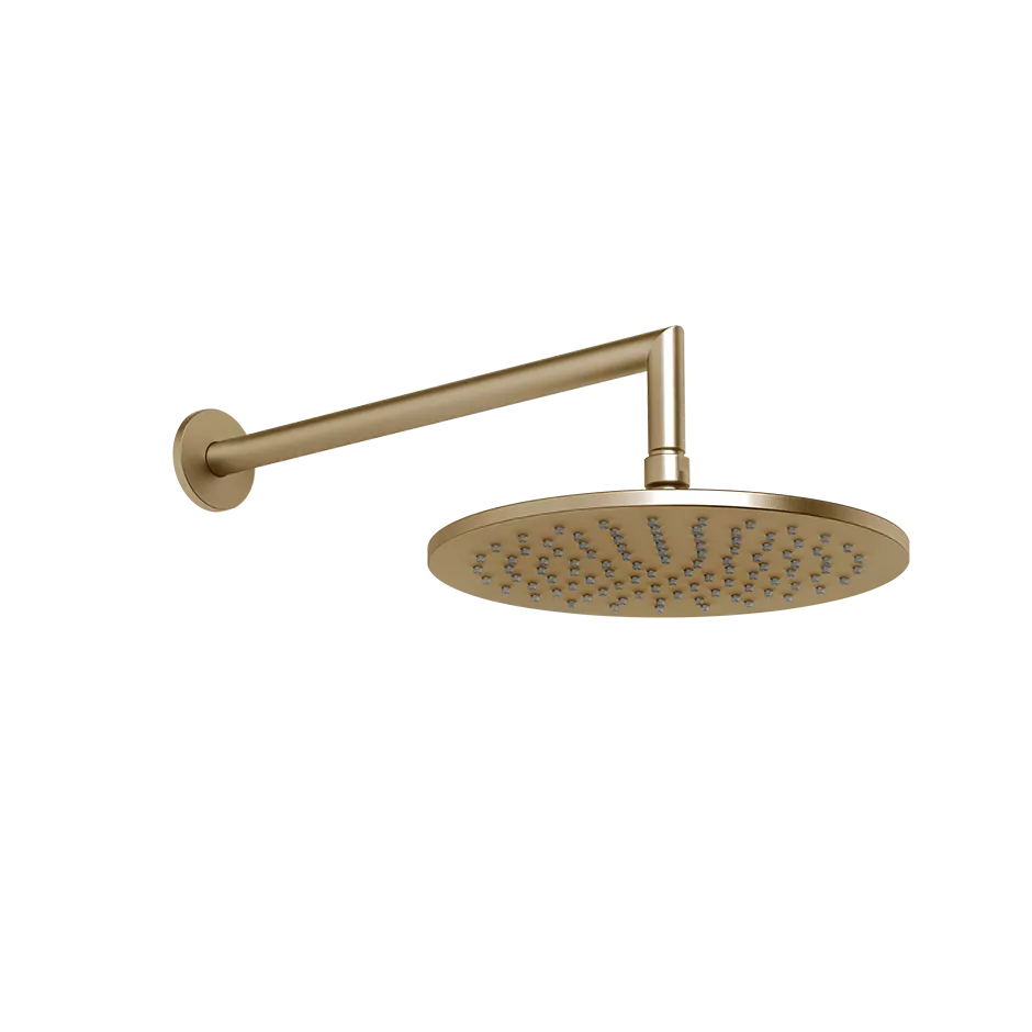 Gessi ANELLO Antikalk-Kopfbrause zur Wandmontage, Durchmesser: 250mm, mit Gelenk und Wandarm 358mm, Funktion: Regen, 1/2 Anschluss, bei 3 bar Druck ca. 9 l/min, warmes bronze gebürstet PVD - 63348726 Gessi ANELLO Antikalk-Kopfbrause zur Wandmontage, Durchmesser: 250mm, mit Gelenk und Wandarm 358mm, Funktion: Regen, 1/2 Anschluss, bei 3 bar Druck ca. 9 l/min, warmes bronze gebürstet PVD - 63348726