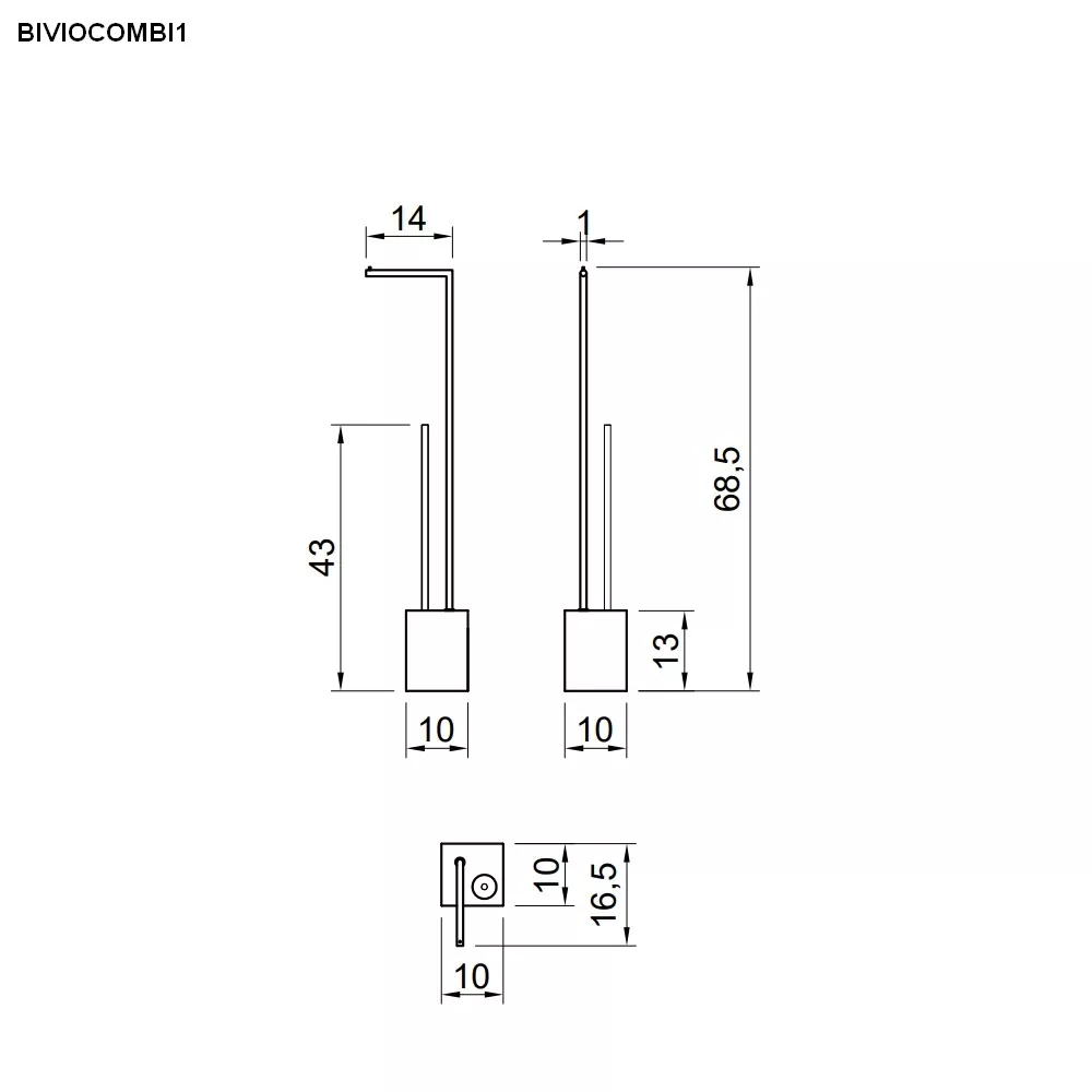 antoniolupi BIVIOCOMBI Toilettenpapierhalter und Bürstenhalter-BIVIOCOMBI1-5-MC