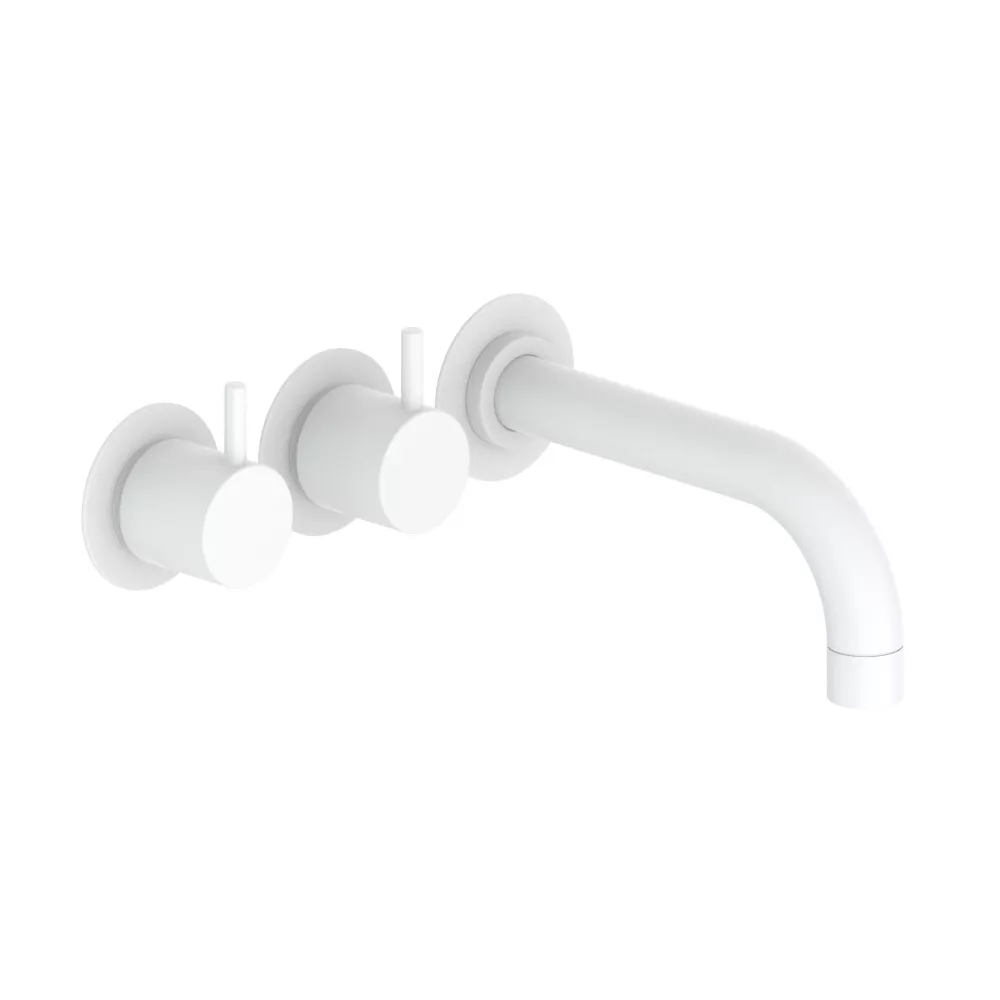 vola 611C Unterputz-Wannen-Zweigriffmischer, Ausladung:160mm, Hebel:25mm, weiß matt-611C-28