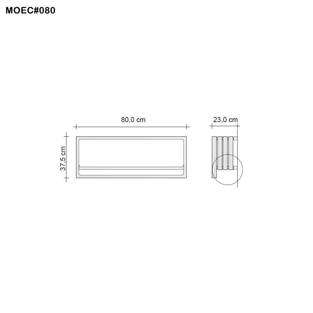 Tubes Radiatori MONTECARLO horizontaler elektrischer Handtuchwärmer, Breite: 80cm, Höhe: 37,5cm, lackiert nach Kategorie C3-MOEC#080-DIV-C3