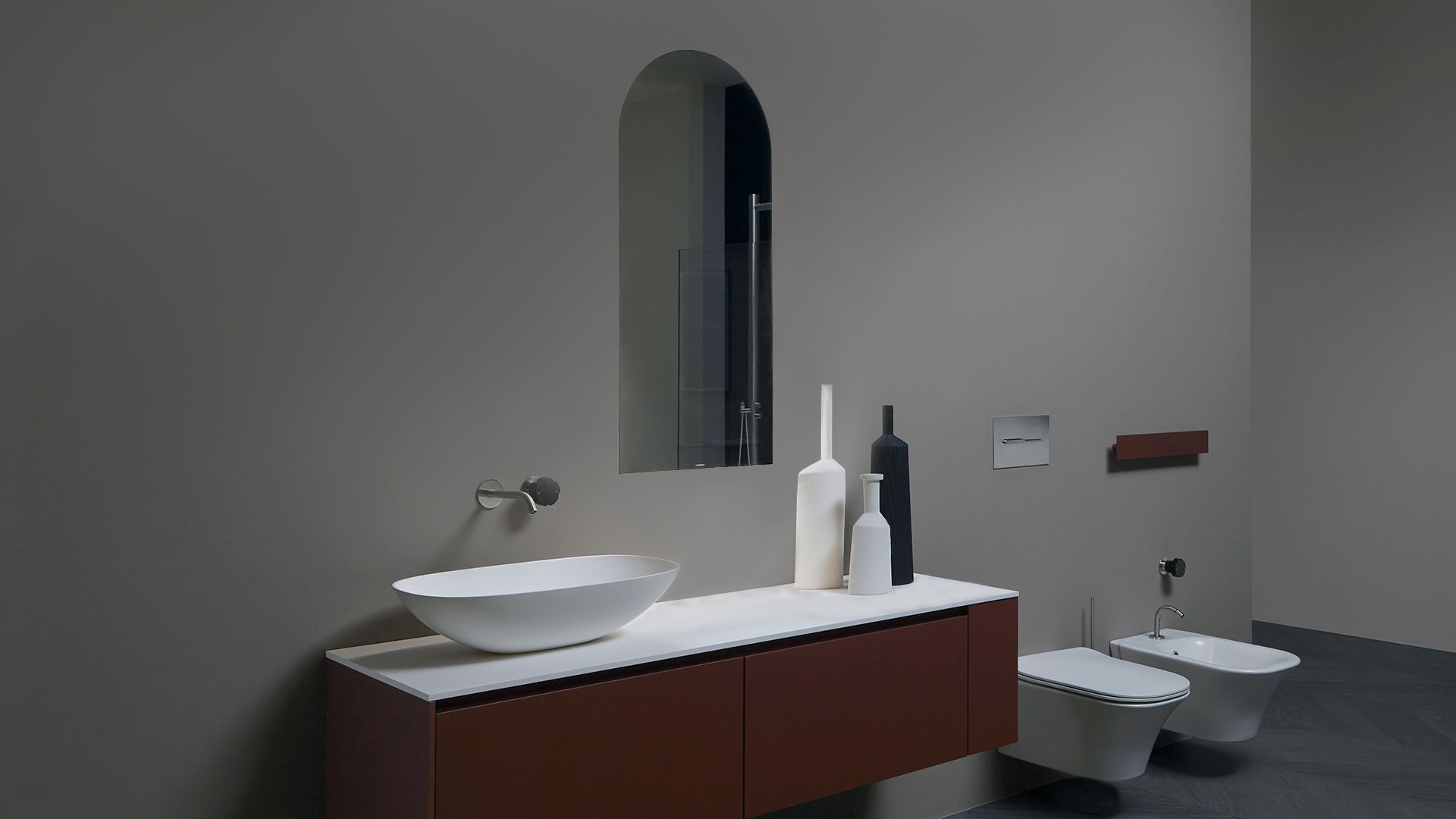 antoniolupi USB Spiegel, Breite: 108cm, Höhe 50cm, oben abgerundet-USB20108