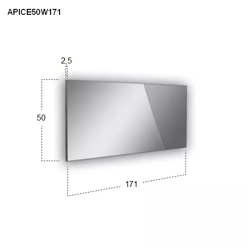 antoniolupi APICE rechteckiger LED-Spiegel, H:50cm, B:171cm, Lichtfarbe:3000K, warmweiß-APICE50W171_3000