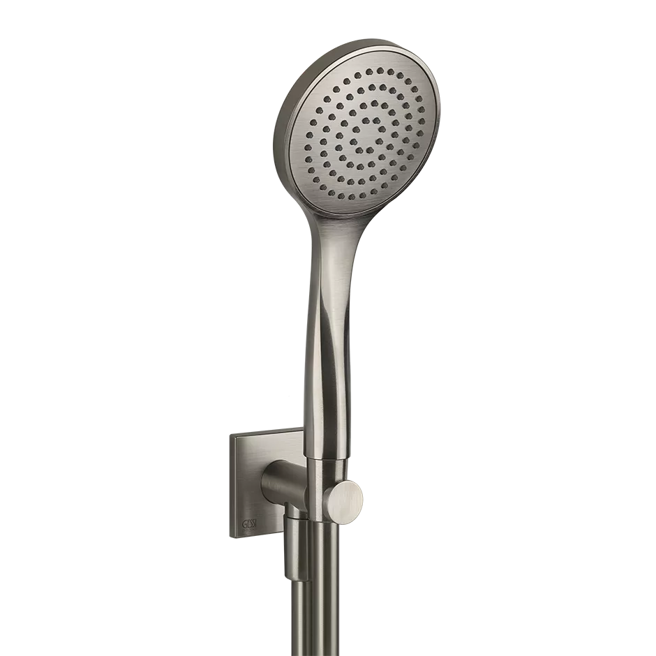 Gessi EMPORIO Brause-Set zur Wandmontage, 1-Strahl, mit Wandanschlussbogen, Halterung, Schlauch 1,50m, Antikalk-Handbrause und quadratischer Rosette, 1/2 Anschluss, Finox Optik - 47323149 Gessi EMPORIO Brause-Set zur Wandmontage, 1-Strahl, mit Wandanschlussbogen, Halterung, Schlauch 1,50m, Antikalk-Handbrause und quadratischer Rosette, 1/2 Anschluss, Finox Optik - 47323149