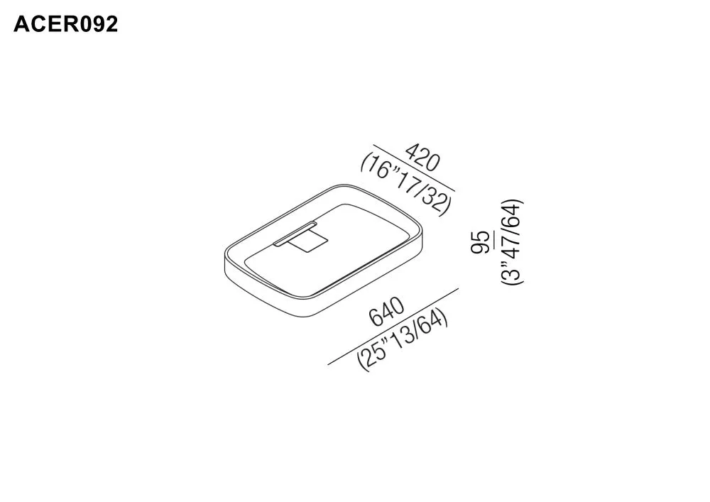 Agape PETRA Aufsatzbecken aus Zement, Breite: 64cm, Tiefe: 42cm, Höhe: 9,5cm, ziegelrot - ACER092730