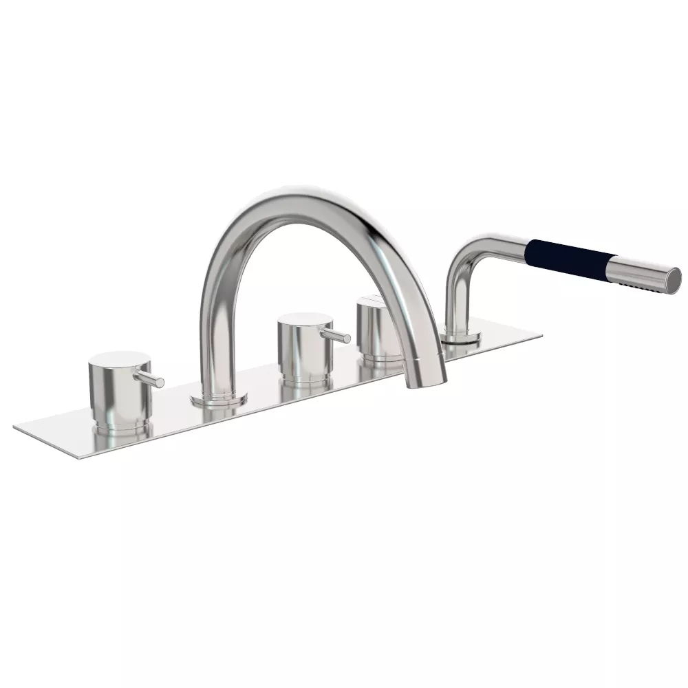 vola BK13 Wannen-Einhebelmischer mit Brause für Fliesenbank, Ausladung:200mm, Hebel:25mm, chrom-BK13-16