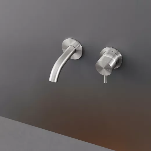 cea MIL 34 Wand-Waschtisch-Eingriffmischer, Ausladung:125mm, edelstahl satiniert-MIL34S