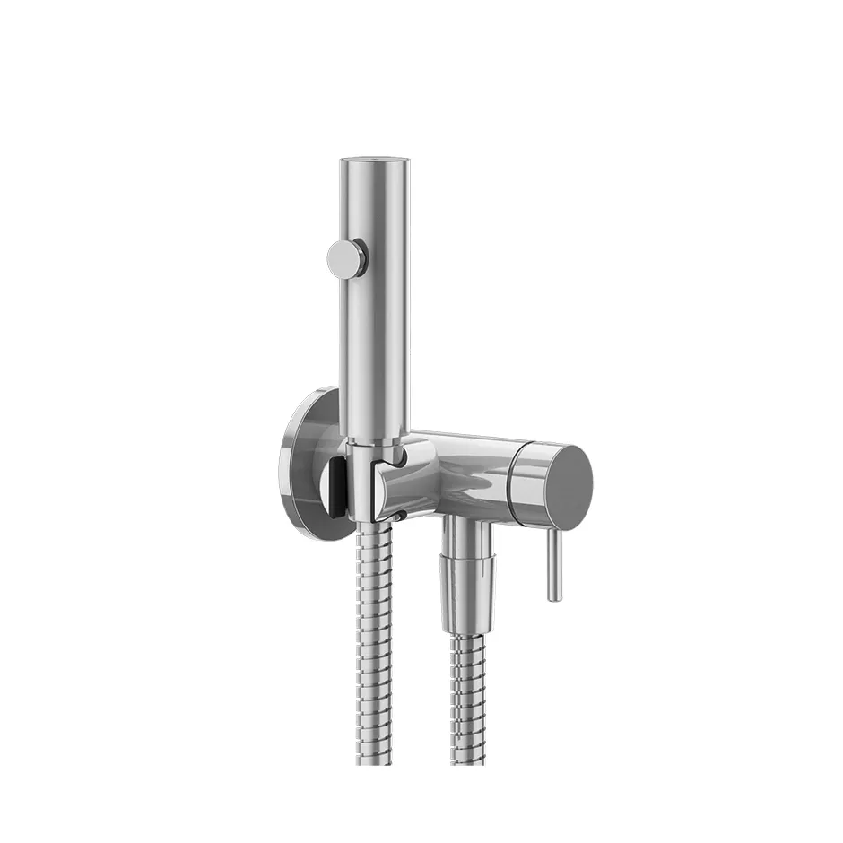 Gessi 316 Hygiene-Shut-Off-Handbrause mit Wandanschlussbogen, Brausehalter und Einhebelmischer zur Wandmontage, 1/2 Anschluss, chrom - 45131031