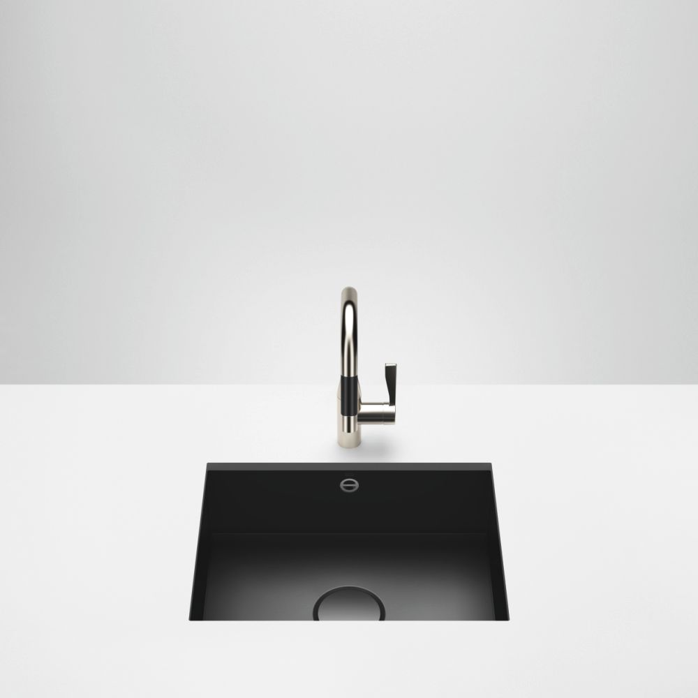 Dornbracht Küchenbecken aus glasiertem Stahl Einzelbecken, schwarz matt-38550002-71