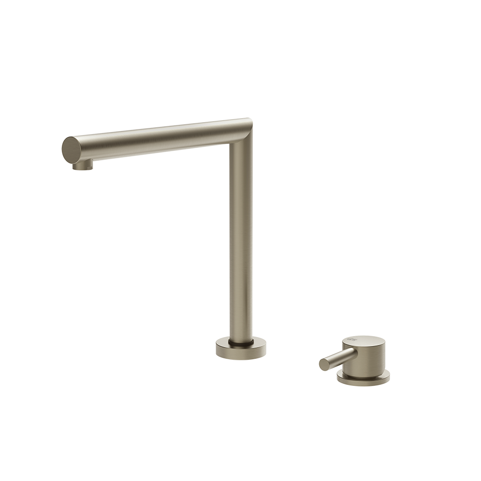 Gessi SU&GIU' Einhebelmischer mit separater Bedienung und senkbarem Schwenkarm, Finox Optik - 50107149