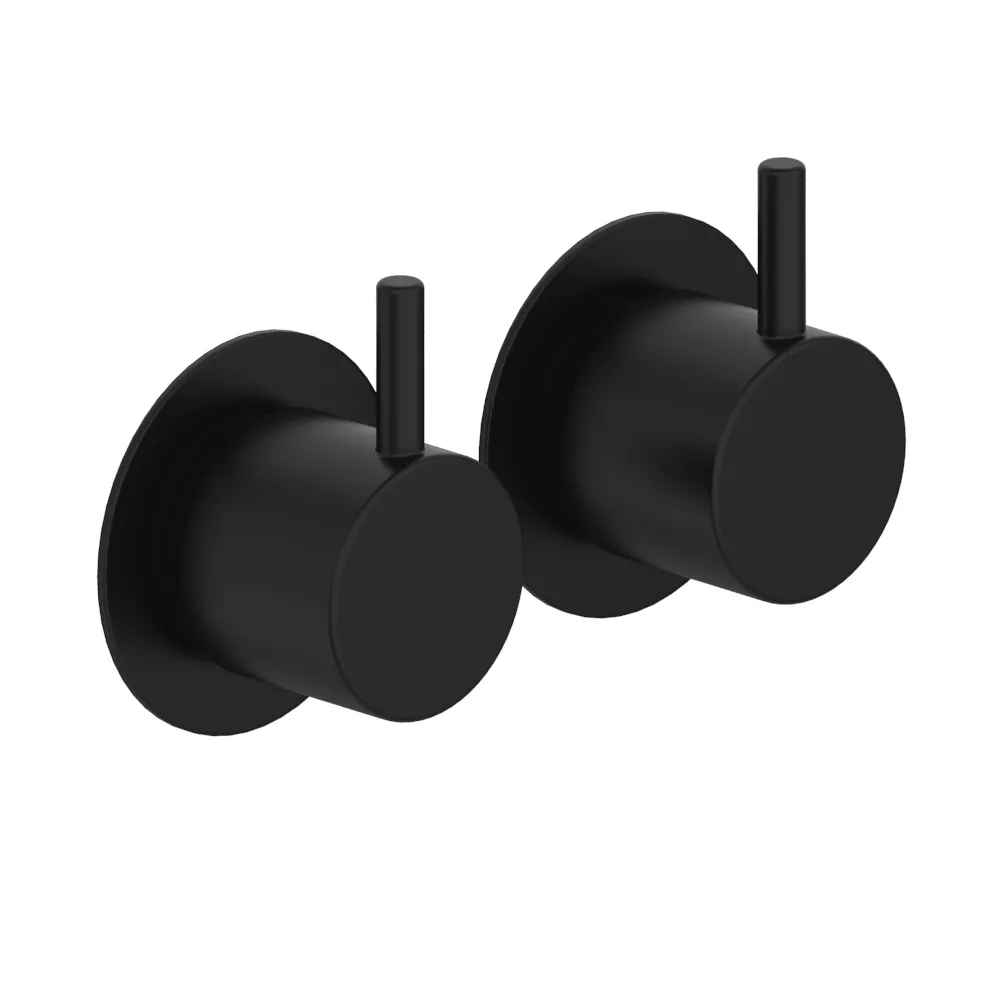 vola S40 Unterputz-Doppel-Absperrventil 1/2”, Hebel: 25mm, inklusive Einbauteil, schwarz matt - S40-27 vola S40 Unterputz-Doppel-Absperrventil 1/2”, Hebel: 25mm, inklusive Einbauteil, schwarz matt - S40-27