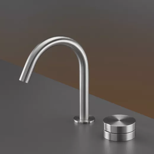 cea GIOTTO PLUS Zweiloch-Eingriffmischer mit Schwenkauslauf , H:190mm, edelstahl satiniert-GIO68S