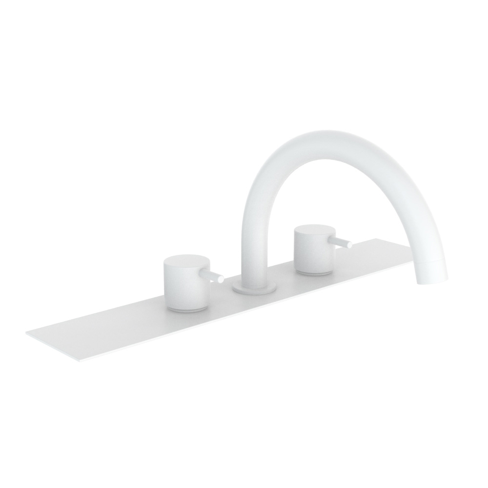 vola BK8 Wannen-Zweigriffmischer für Fliesenbank, Ausladung:200mm, Hebel:25mm, weiß matt-BK8-28