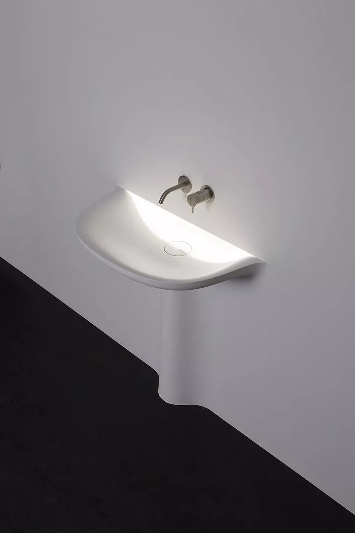 antoniolupi CALICE Wandeinbaubecken, 81x38x85cm, mit LED-Beleuchtung-CALICEL