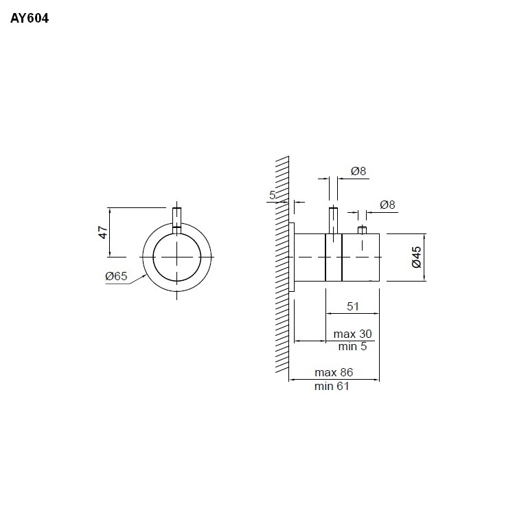antoniolupi AYATI Unterputz-Brause-Thermostat mit Mengenregulierung, edelstahl poliert-AY604LU