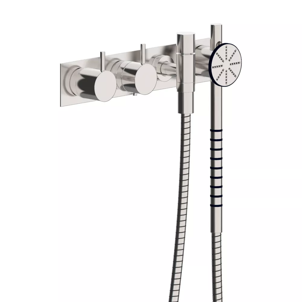 vola 5174S Unterputz-Brause-Thermostat mit Mengenregulierung mit Handbrause, Hebel:25mm, chrom-5174S-16