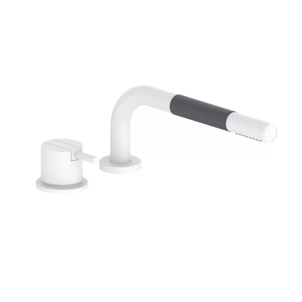 vola 500T1 Einhebelmischer mit versenkbarer Handbrause, Hebel:25mm, weiß matt-500T1-28