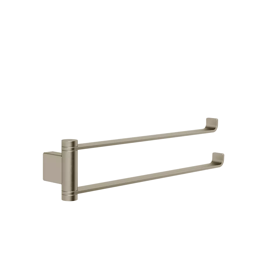 Gessi EMPORIO Handtuchhalter zur Wandmontage, doppelt, schwenkbar, Breite: 38,3cm, oberer Arm: 30,8cm, unterer Arm: 32,8cm, Finox Optik - 63617149