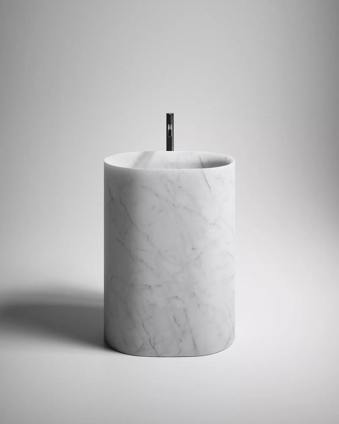 antoniolupi NEBULA STONE freistehendes Waschbecken aus Naturstein, 63x45x85cm, bianco carrara - NEBULA63-BIANCO-CARRARA