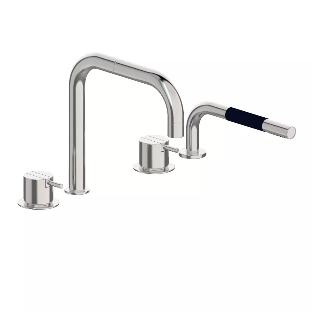 vola SC10 Wannen-Einhebelmischer mit Brause ohne Verrohrung, Ausladung:200mm, Hebel:25mm, chrom-SC10-16