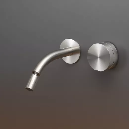 cea GIOTTO PLUS Wand-Waschtisch-Eingriffmischer mit beweglichem Perlator, Ausladung:170mm, edelstahl satiniert-GIO73S